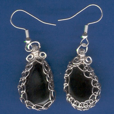 Netted Apache Tear Earrings - Handcrafted Jewelry