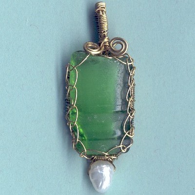 The Last Drop Beach Glass Pendant - Handcrafted Jewelry
