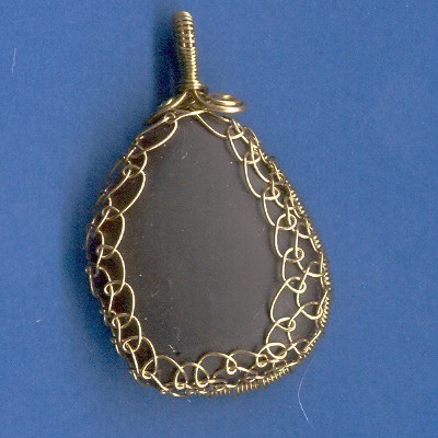 Brown Tear Drop Beach Glass Pendant - Handcrafted Jewelry