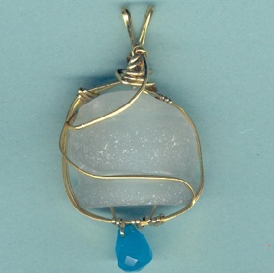 Last Drop of the Elixer Beach Glass Pendant - Handcrafted Jewelry