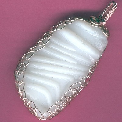 Milk Glass Pendant - Handcrafted Jewelry
