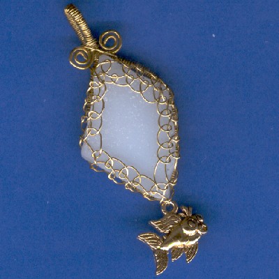 Playful Goldfish Beach Glass Pendant - Handcrafted Jewelry