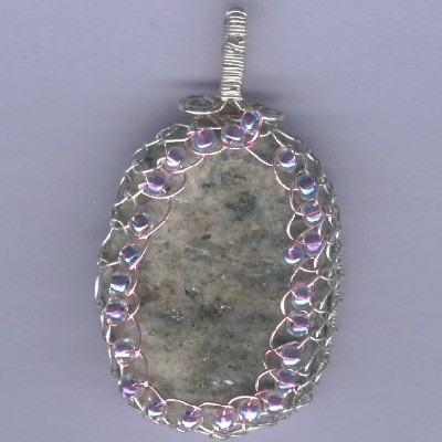 Purple and Silver Pendant - Handcrafted Jewelry