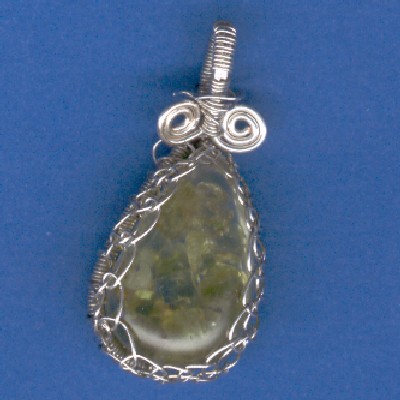 Peridot in Resin Pendant - Handcrafted Jewelry