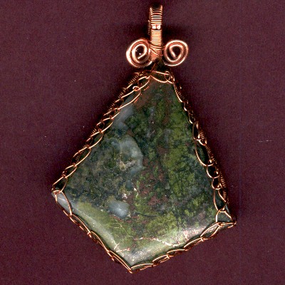 Native Copper in Matrix Kite Pendant - Handcrafted Jewelry