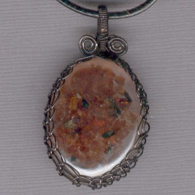Oval Garnet Pendant in Black - Handcrafted Jewelry