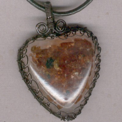 Heart of Garnet Pendant in Black - Handcrafted Jewelry