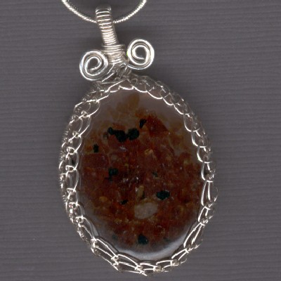 Oval Garnet Pendant - Handcrafted Jewelry