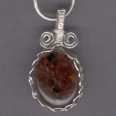 Small Oval Garnet Pendant - Handcrafted Jewelry