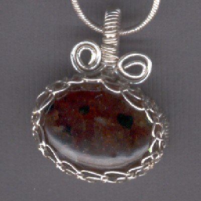 Small Oval Garnet Pendant - Handcrafted Jewelry