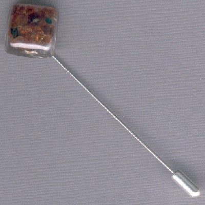 Diamond of Garnet Stick Pin - Handcrafted Jewelry