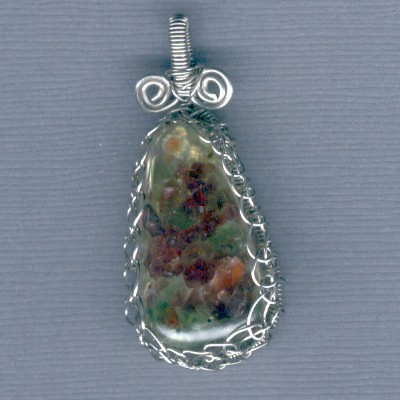 Garnet and Peridot Pendant - Handcrafted Jewelry