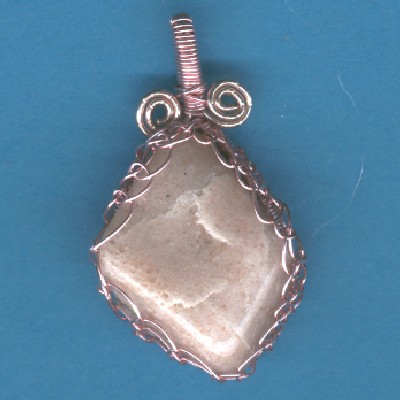 Pink Diamond Polished Stone Pendant - Handcrafted Jewelry
