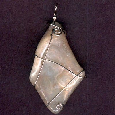 Pink Kite of Chalcedony Pendant - Handcrafted Jewelry