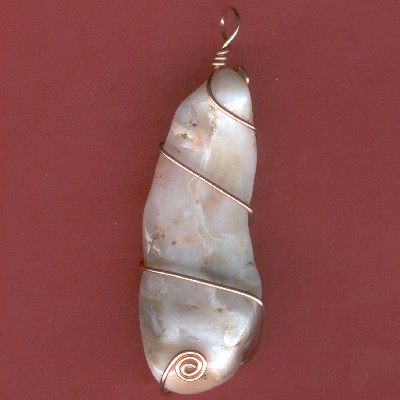 Long in the Tooth Chalcedony Pendant - Handcrafted Jewelry